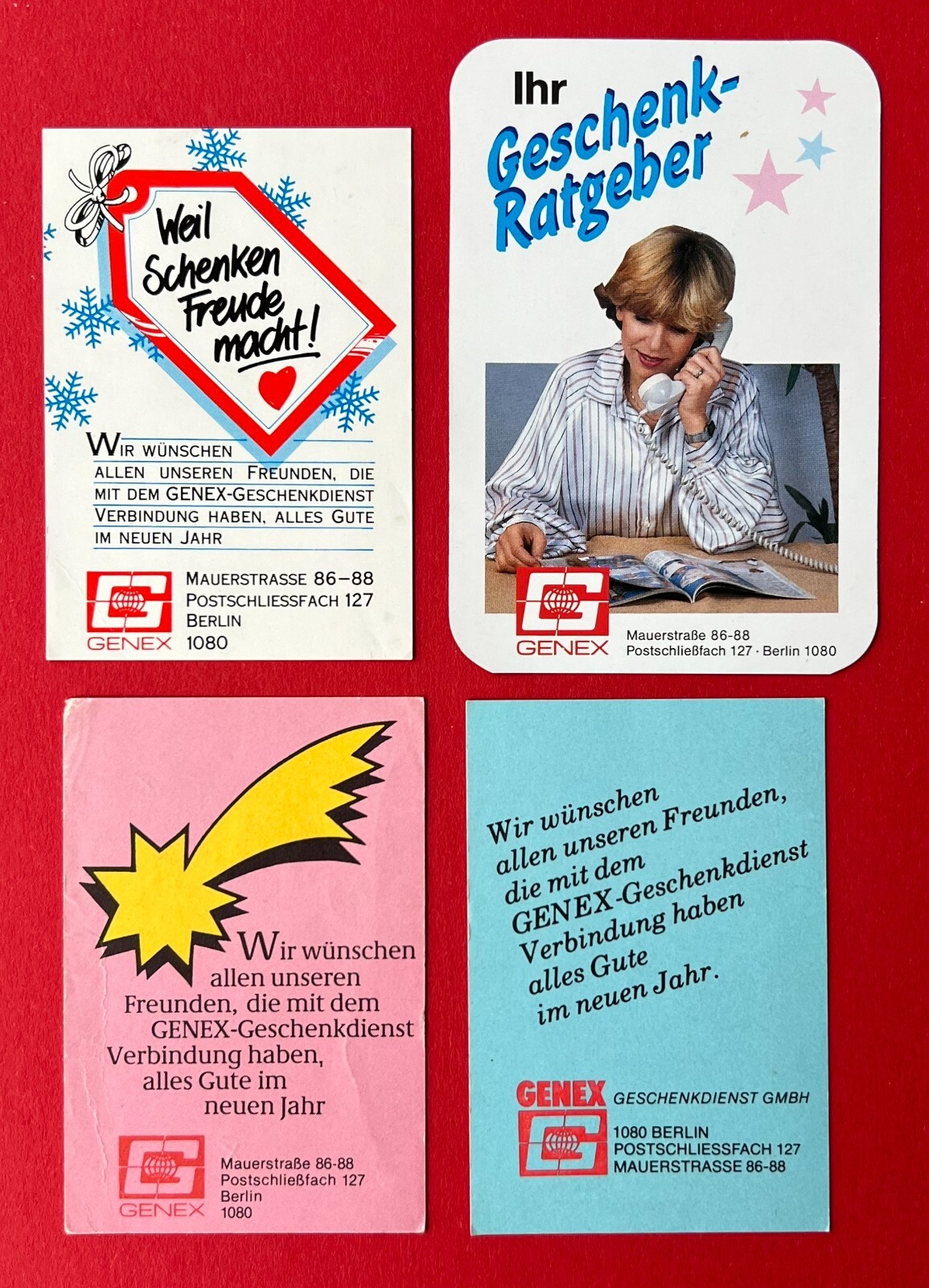 4 x GDR advertising pocket calendar 1986 - 89 Genex (159053