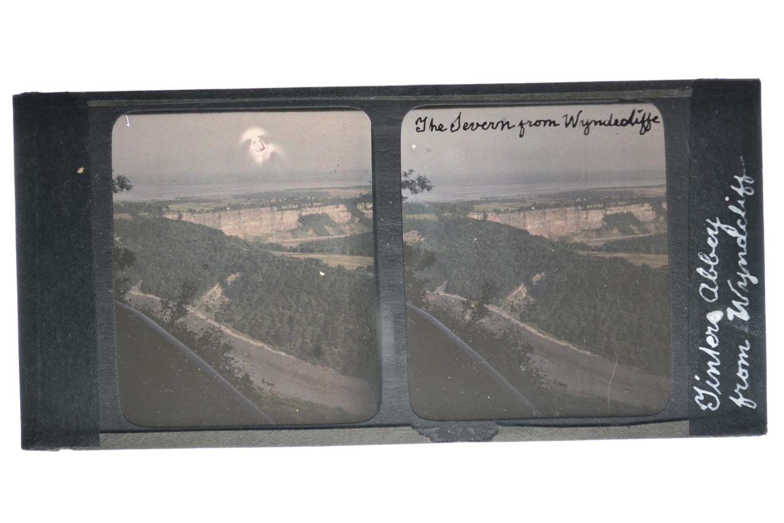 River Severn Wyndcliffe Tintern Abbey Valley Glass Stereo Autochrome c1910s