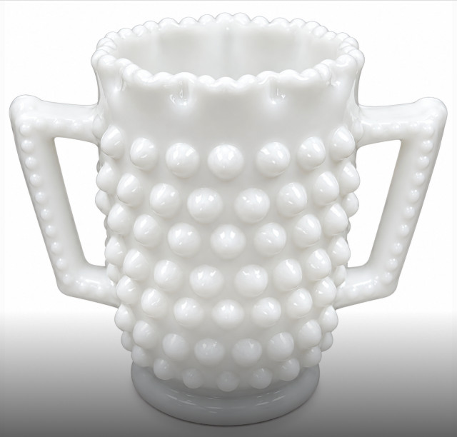 Vintage Fenton Hobnail Milk Glass 3\