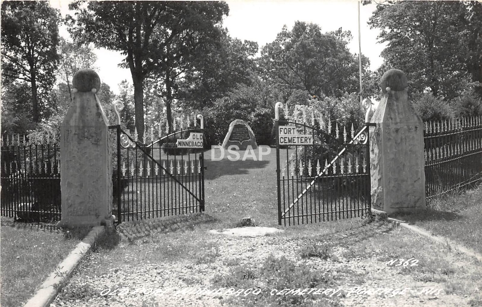 C70/ Portage Wisconsin Wi Postcard Real Photo RPPC c40s Winnebago Cemetery