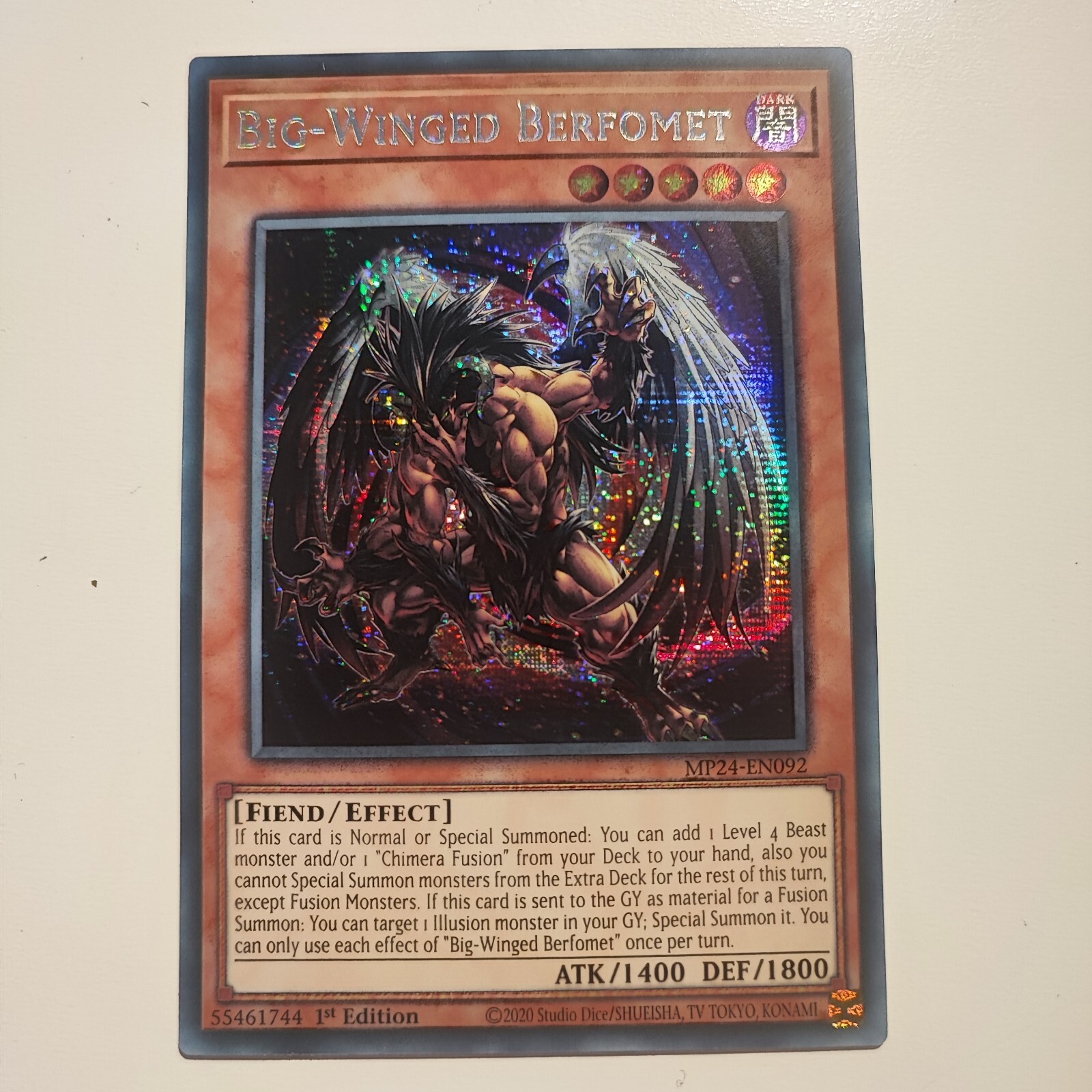 Mp24 En092 Big Winged Berfomet Sc 1st Edition YuGiOh NM..... Mp24 En092 Big Winged Berfomet Sc 1st Edition YuGiOh NM.....