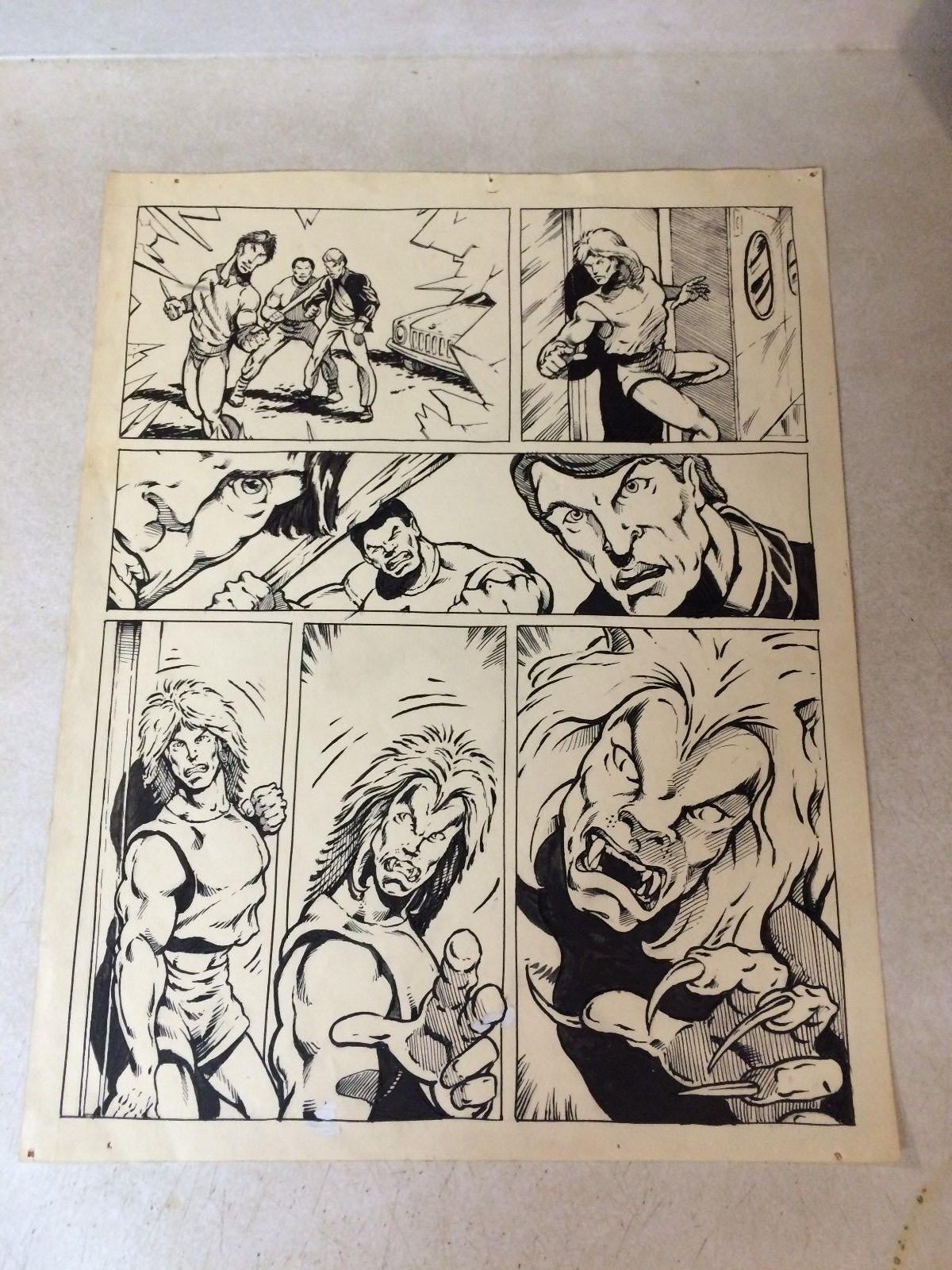DALE KEOWN original art RARE EARLY Amateur hero turns into BEAST 1980'S WICKED