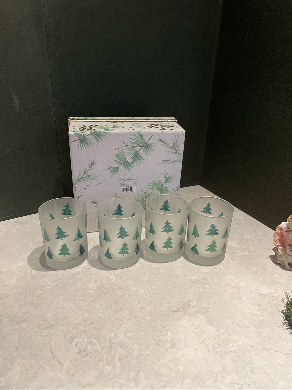 Vintage Culver signed mid-century Christmas Trees Glasses Designed Lady Jayne Vintage Culver signed mid-century Christmas Trees Glasses Designed Lady Jayne