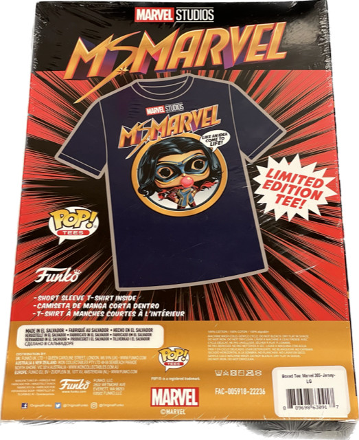 MS MARVEL Funko Pop Tees Marvel T Shirt Target Exclusive NEW AND SEALED MEDIUM