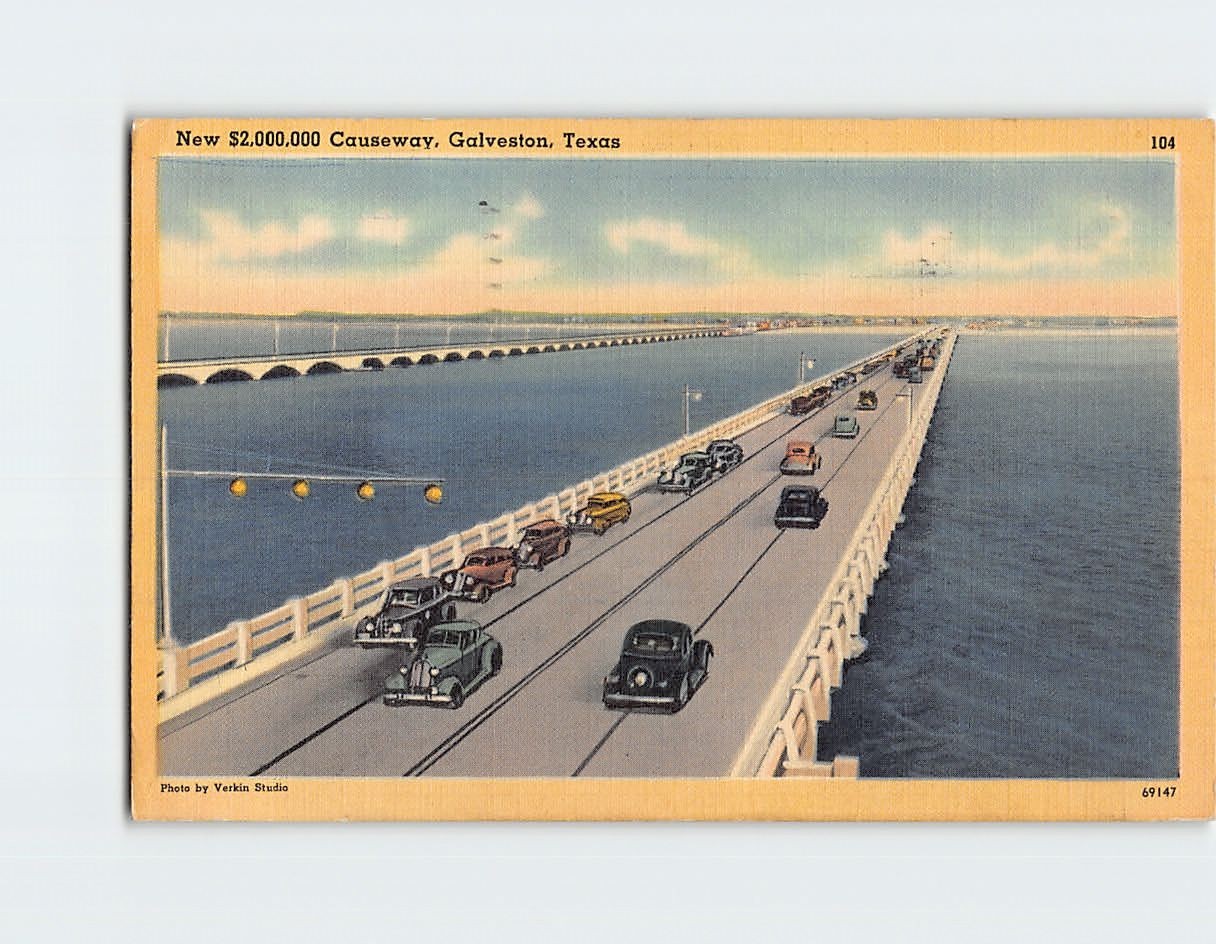 Postcard New Causeway Galveston Texas USA