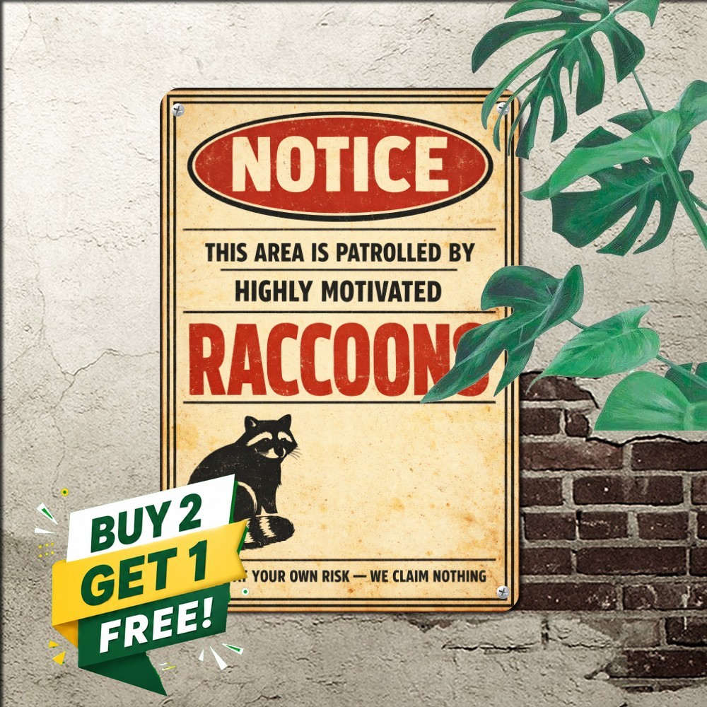 Cute Squirrel Patrol Outdoor Tin Metal Sign 8x12 Weatherproof Garden Plaque