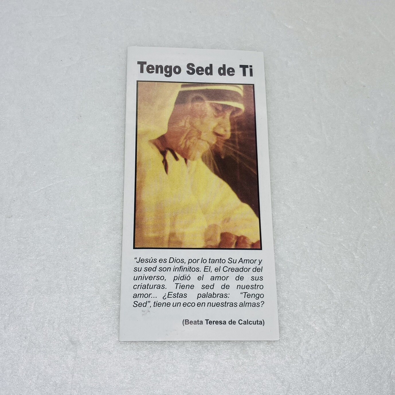 Vintage 1986 Spanish Praying Pamphlet Teresa De Calcuta Quote Mexico Print P3