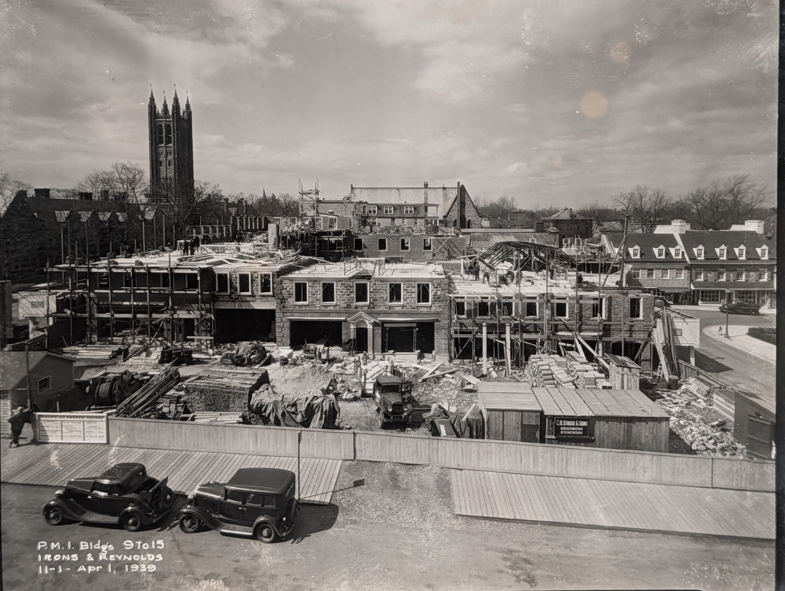 Princeton NJ 1939 Construction Photo Palmer Square P.M.I. Buildings Irons & Reyn