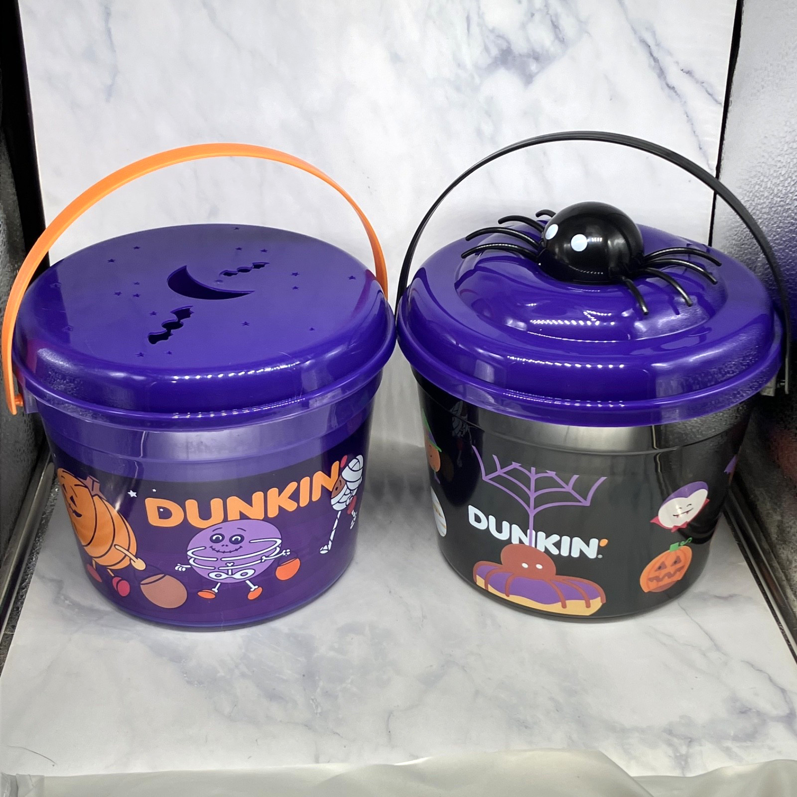 Dunkin NEW Halloween Buckets 2024 & 2025 Spider **FREE GIFT W/PURCHASE**