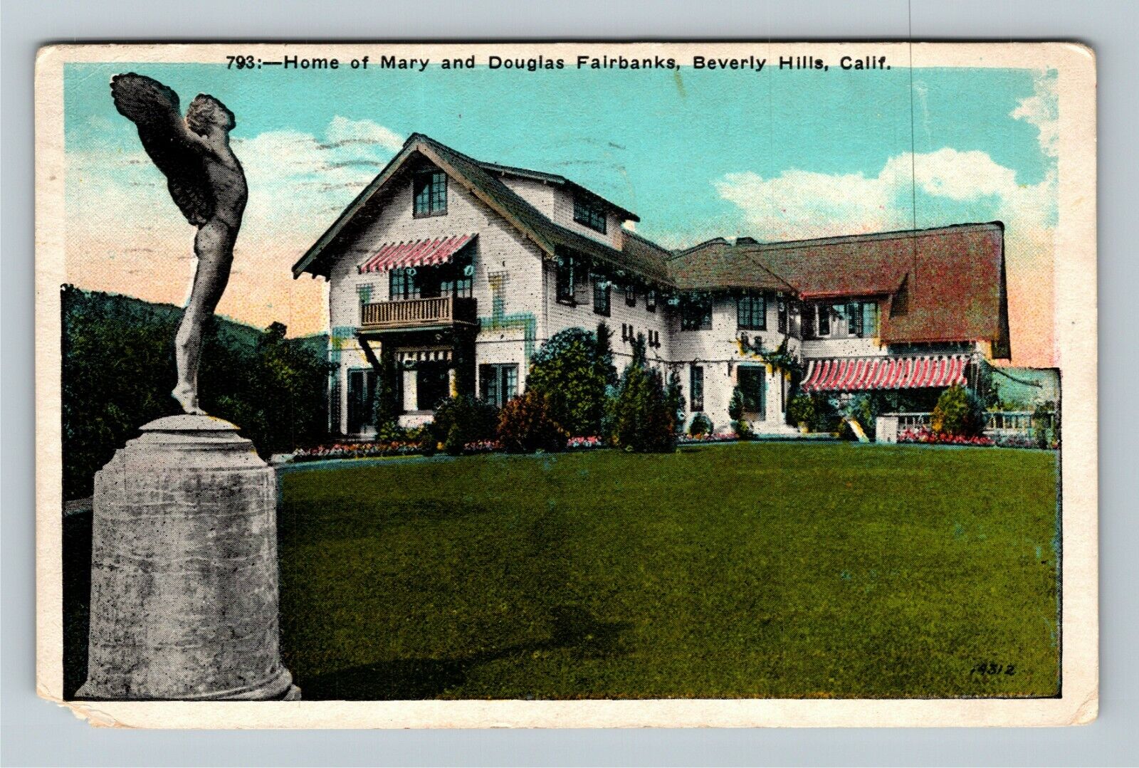 Beverly Hills CA-California, Home the Fairbanks, c1925 Vintage Postcard