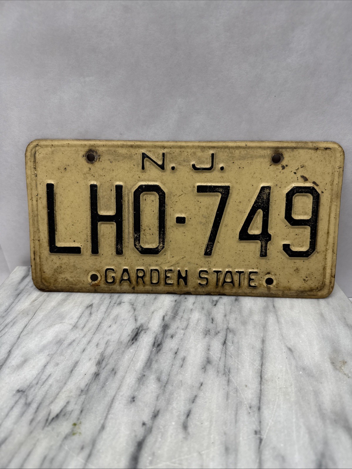 Vtg 60s/70s New Jersey Garden State License Plate NJ Local Decor Craft