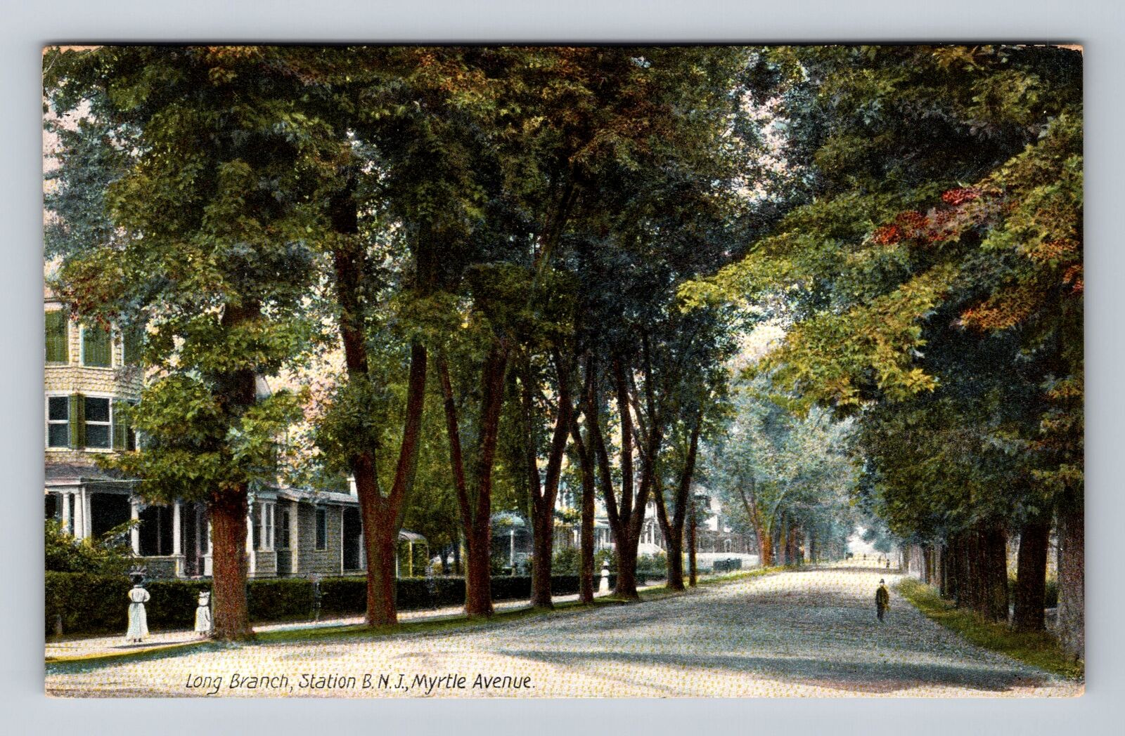 Long Branch NJ-New Jersey, Scenic View Of Myrtle Avenue Vintage c1909 Postcard