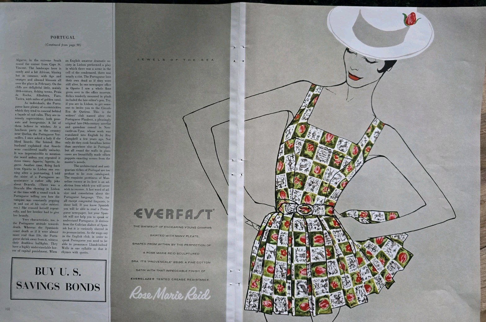 1961 Womens Rose Marie Reid Swimsuit Pleated Skirt Vintage ad