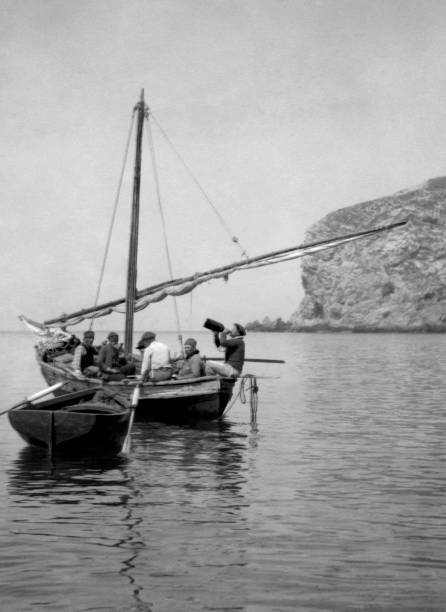 Sardinia Alghero Fishing Resting In Boat 1900-10 OLD PHOTO Sardinia Alghero Fishing Resting In Boat 1900-10 OLD PHOTO