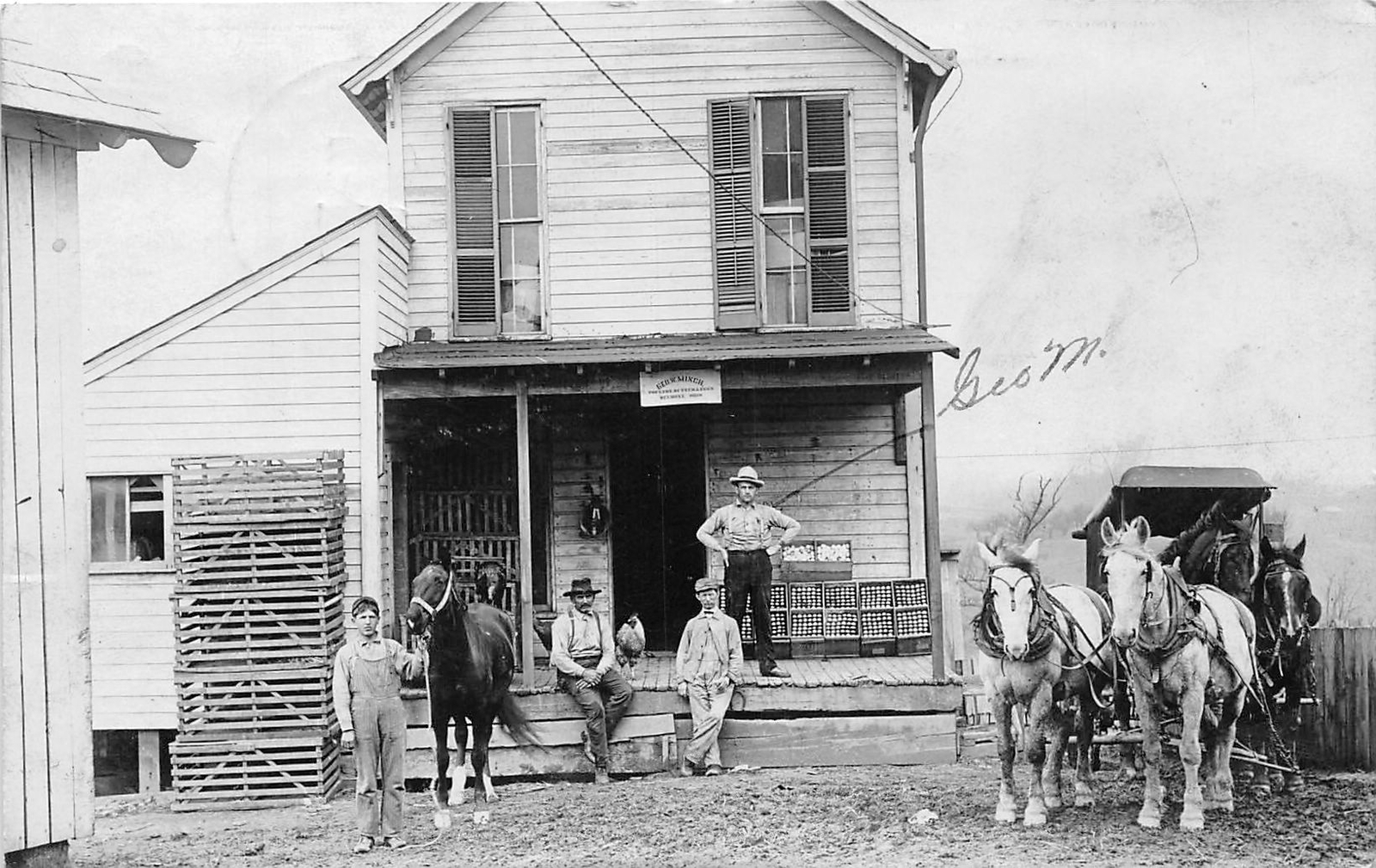 J68/ RPPC Postcard c10 Occupational Belmont Ohio Freter Minch Store Poultry 45