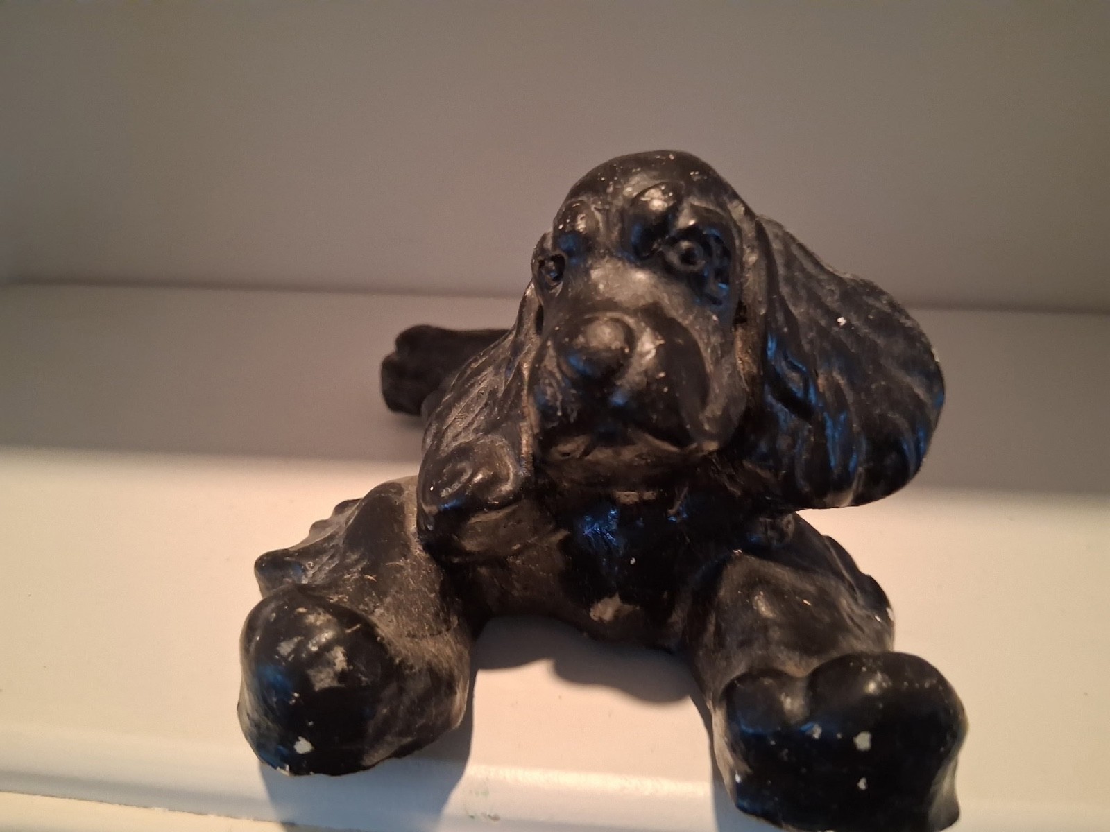 Vintage handmade cocker spaniel figurine- made in Pinehurst GA