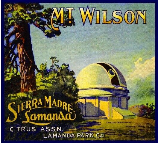 Sierra Madre Lamanda Park Mt. Wilson Orange Citrus Fruit Crate Label Art Print