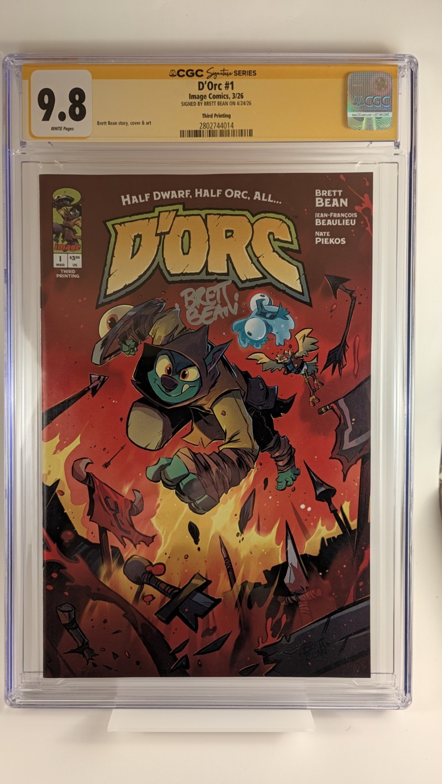 D'Orc #1 Third Printing Signed Brett Bean CGC SS 9.8. Image 2026 π₯ π D'Orc #1 Third Printing Signed Brett Bean CGC SS 9.8. Image 2026 π₯ π