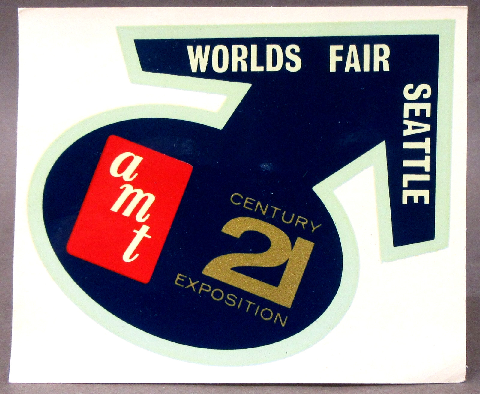 rare AMT Model Kit water slide decal from 1962 WORLDS FAIR Century 21 Seattle