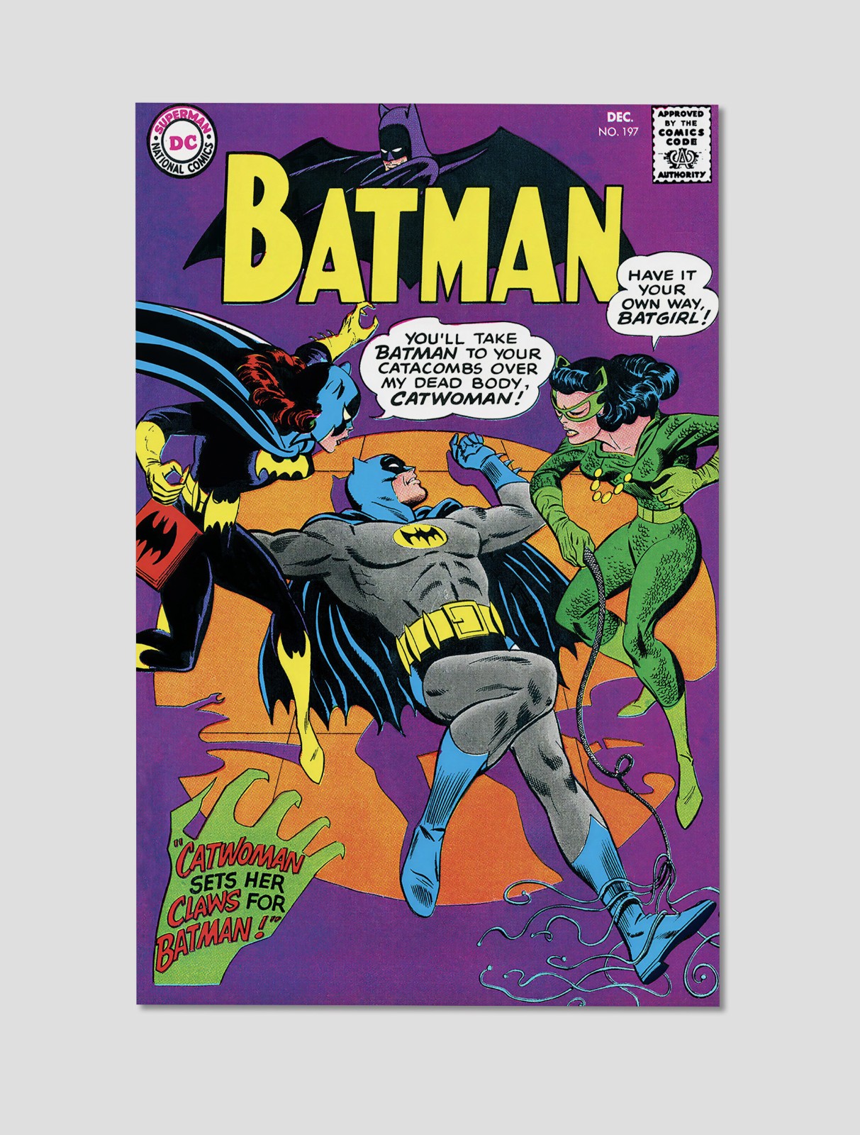 Batman Catwoman Batgirl DC Comics Vintage Cover Art Print Poster 11x17