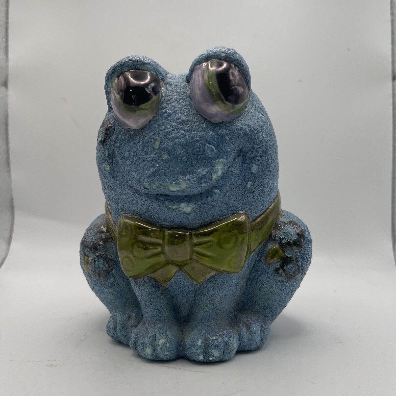 Vintage Frog Ceramic Hobbyist Handpainted Blue And green