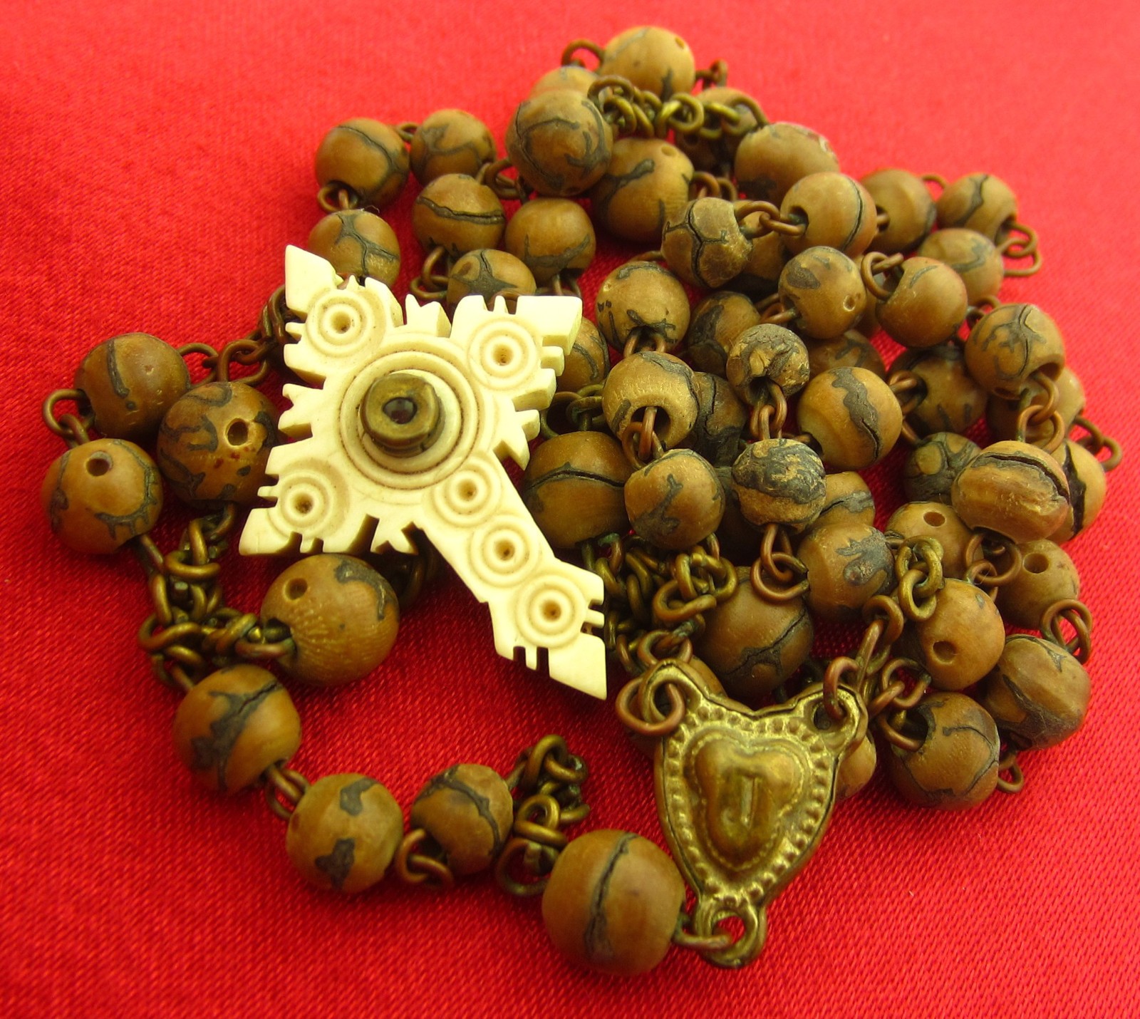 Antique STANHOPE Rosary MARY MARIA EINSIEDELN SWITZERLAND Catholic HEART CENTER