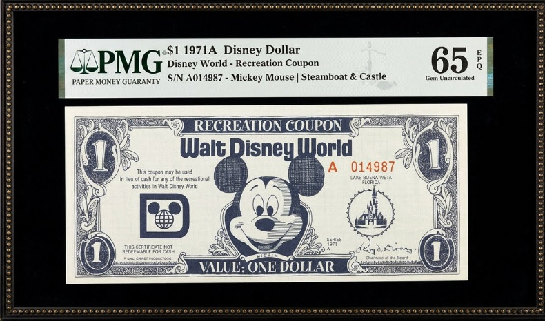 Disney 1 Dollar Recreation Coupon 1971 