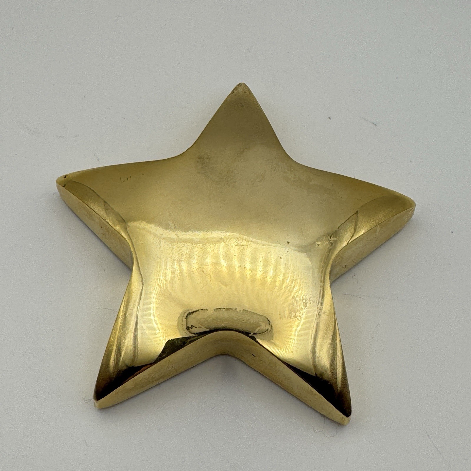 Solid Brass Star Paperweight Desk Accessory Beveled Taiwan 5\ Solid Brass Star Paperweight Desk Accessory Beveled Taiwan 5\