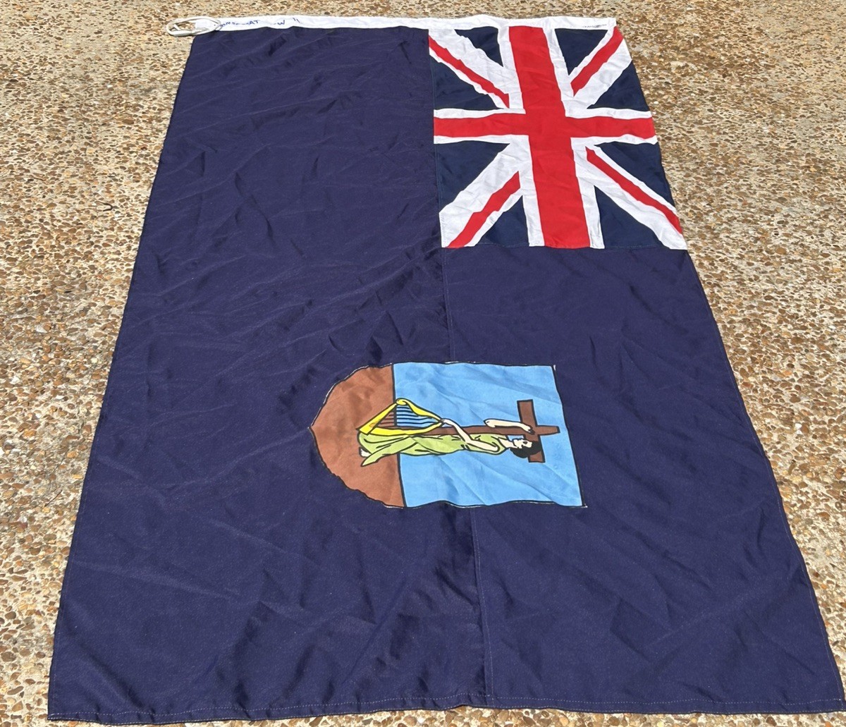 Excellent Large Vintage Montserrat Flag Union Jack 71x34 inches High Quality
