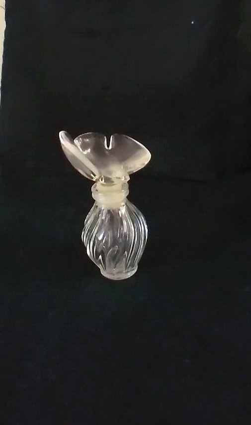 Lalique Clear Art Glass Dove Stopper Emptied Perfume Bottle Small France Marked