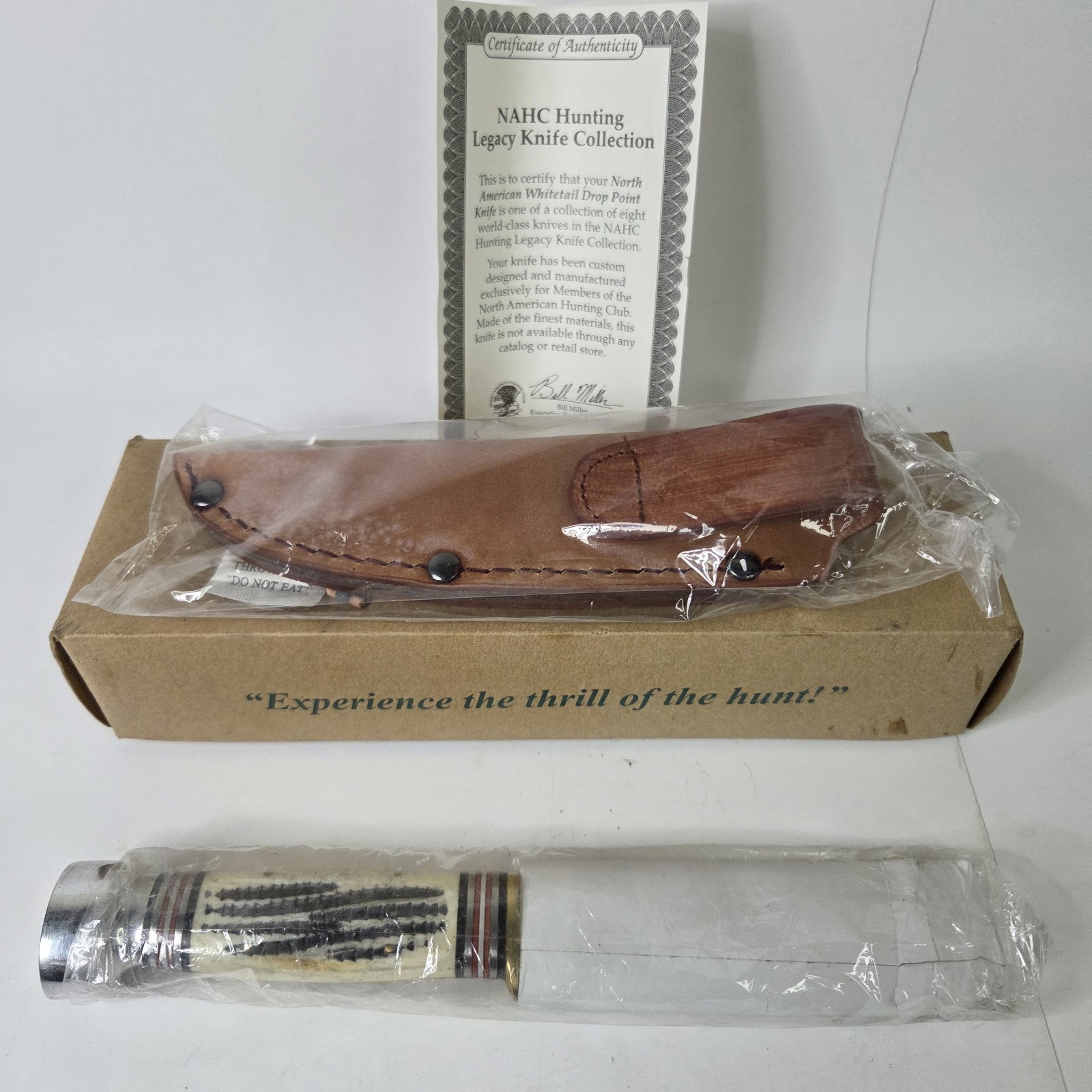 North American Hunting Club Hunting Legacy Bone Handle Fixed Blade Knife Sheath