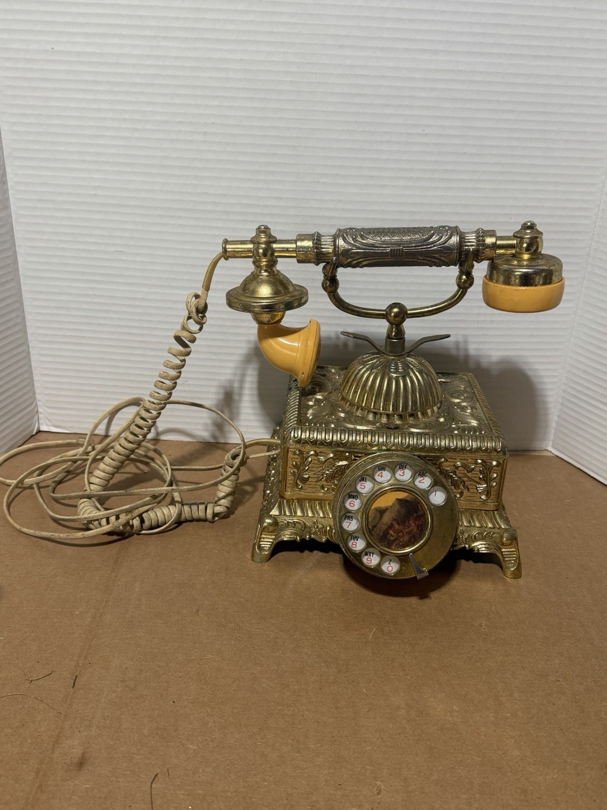 Vintage Rotary French Brass Victorian Style 1970s Rotary Telephone