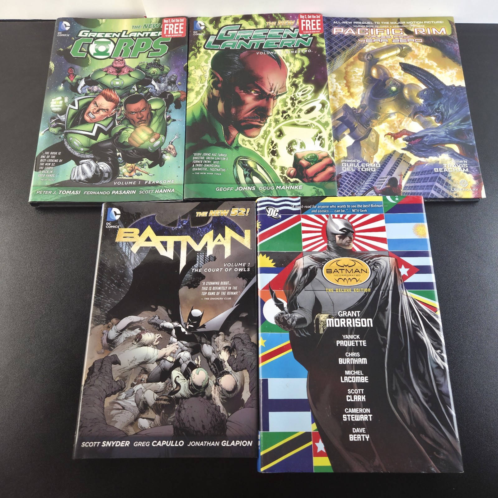 Lot Of 5 Batman, Green Lantern, & Pacific Rim Graphic Novels Hardcover 