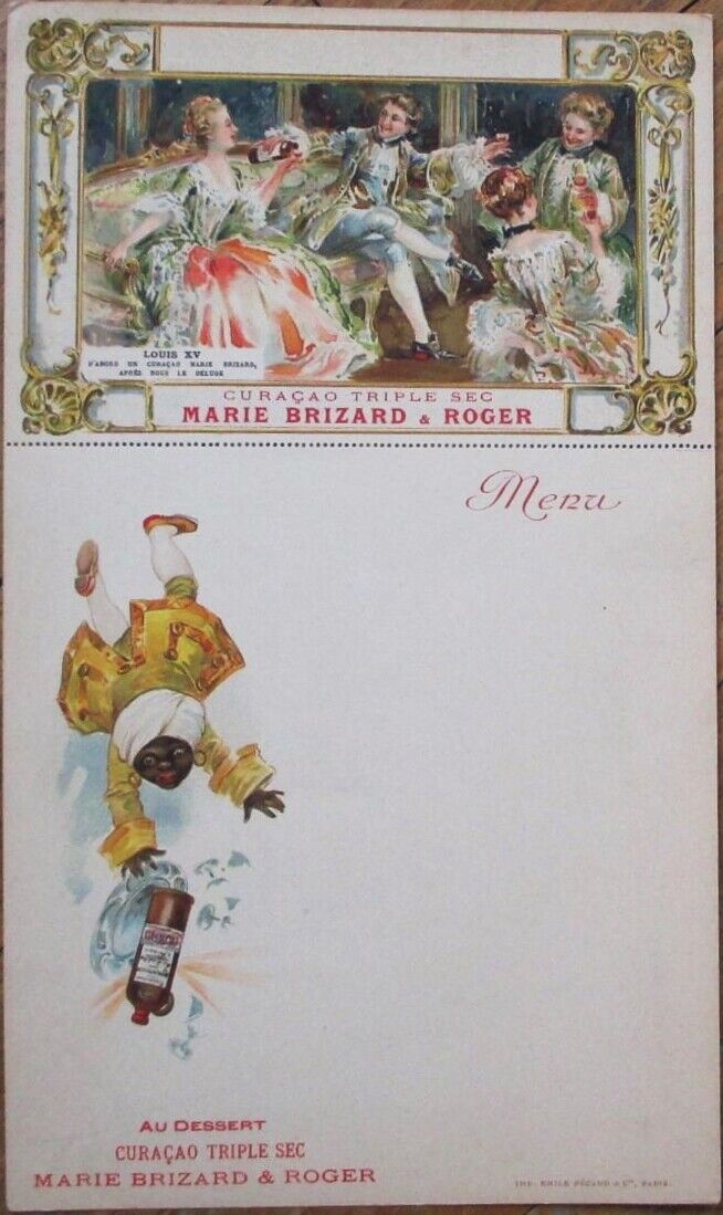 Marie Brizard \'Curacao Triple Sec\' 1910 Advertising Menu & Postcard- Color Litho