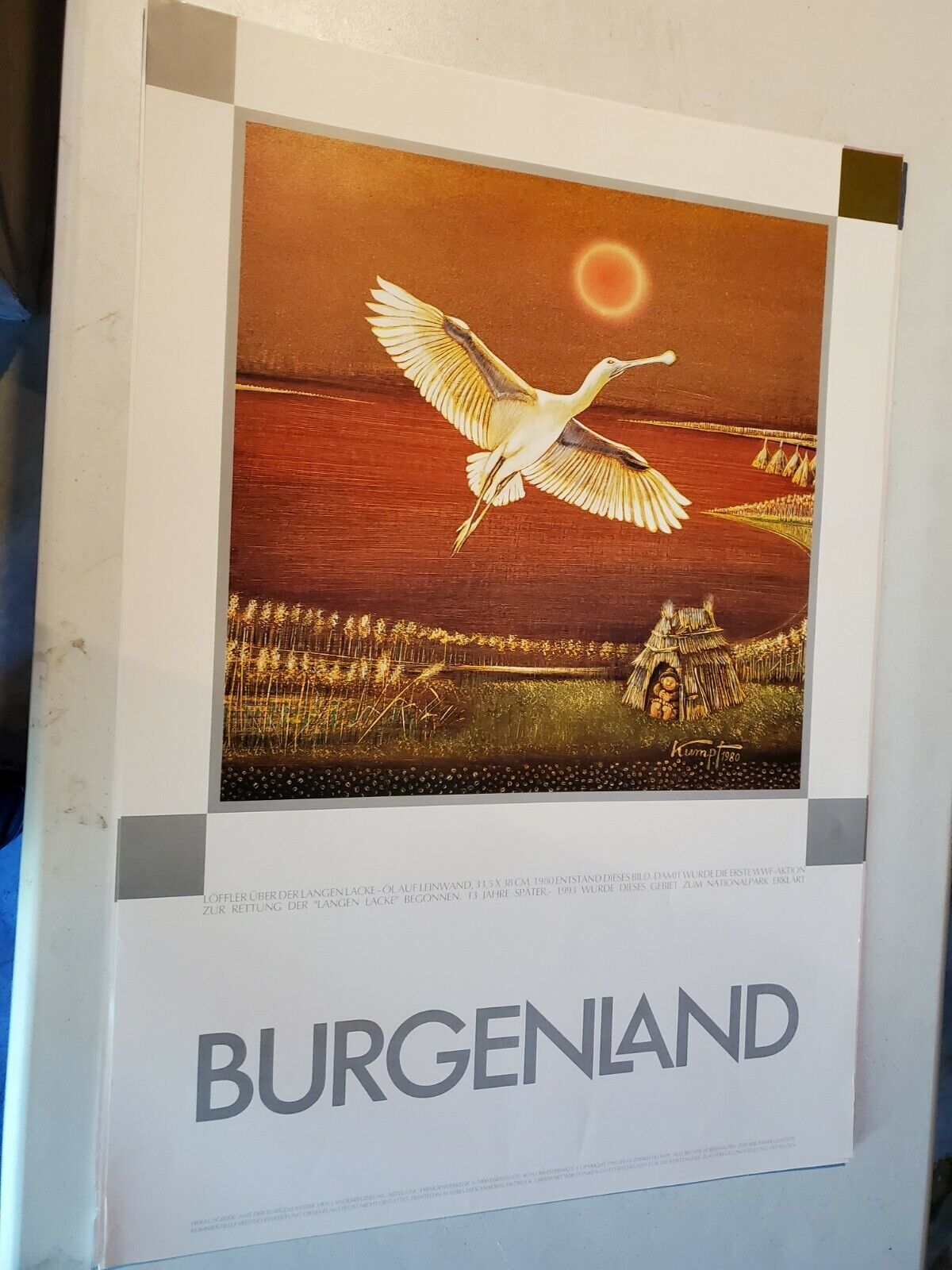 Burgenland Austria illustrate Gottfried Kumpf Poster travel 1993