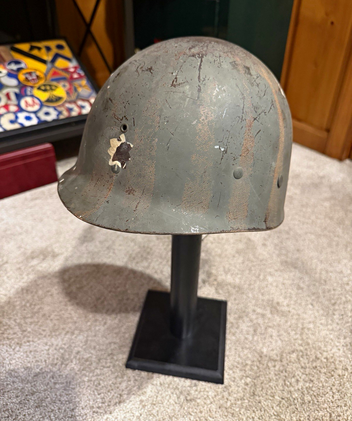 Original Early WWII US Army Westinghouse M1 Helmet Liner Rayon Webbed LtCol Mark