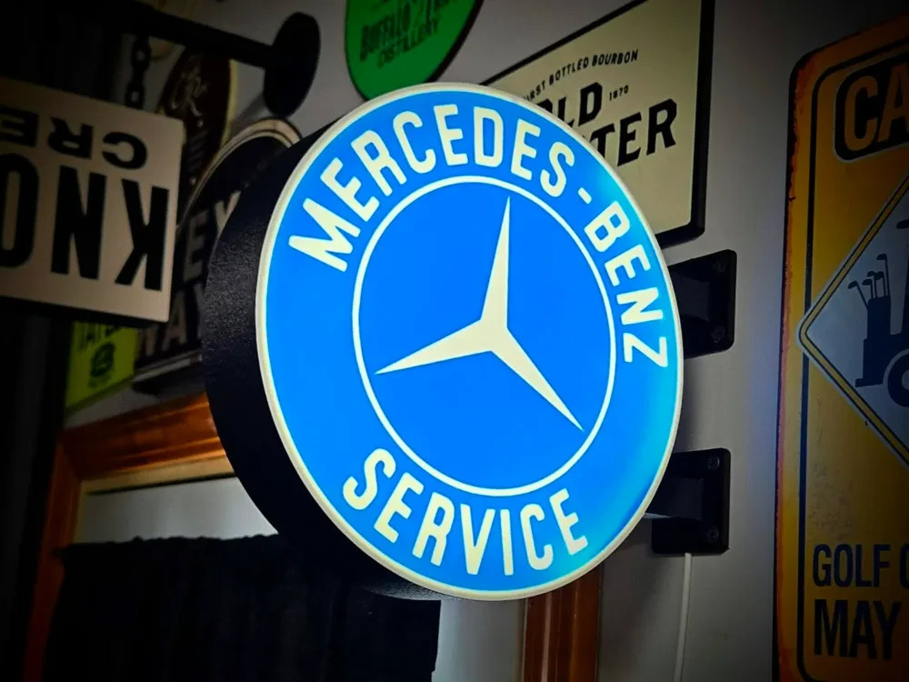 Mercedes-Benz Service LED Sign Double Sided 9 Inch 3D Printed Garage Man Cave Mercedes-Benz Service LED Sign Double Sided 9 Inch 3D Printed Garage Man Cave
