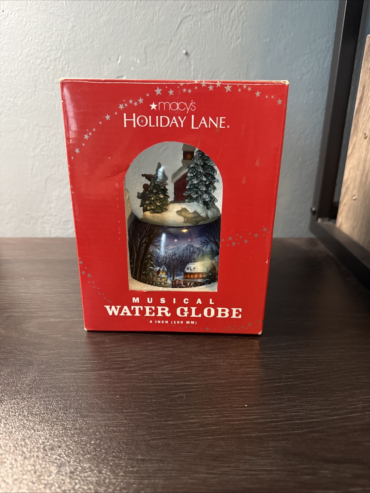 Macy’s Holiday Lane Musical Water Globe New In Box 