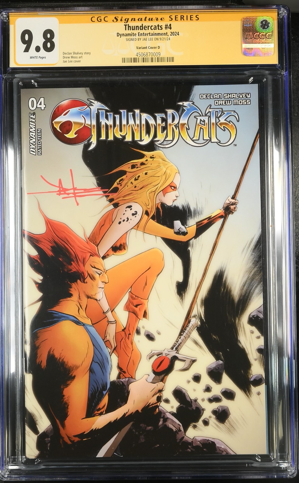 Thundercats #4 CGC SS 9.8 Signed Jae Lee Variant Cover D Cheetara LionO Top Pop