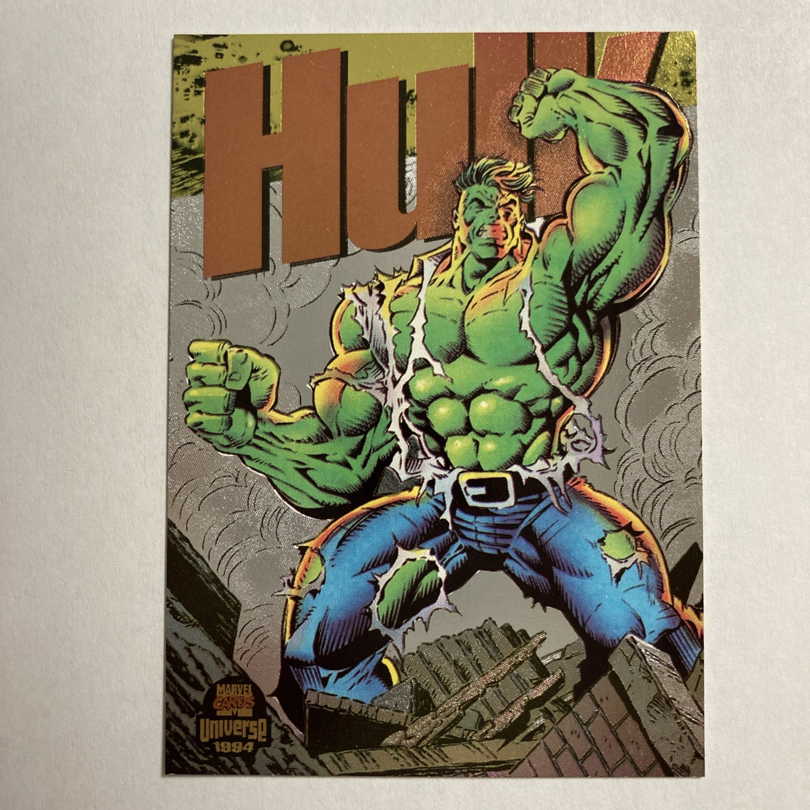 1994 Marvel Cards Universe - Limited Edition - Power Blast - Hulk #5 Silver
