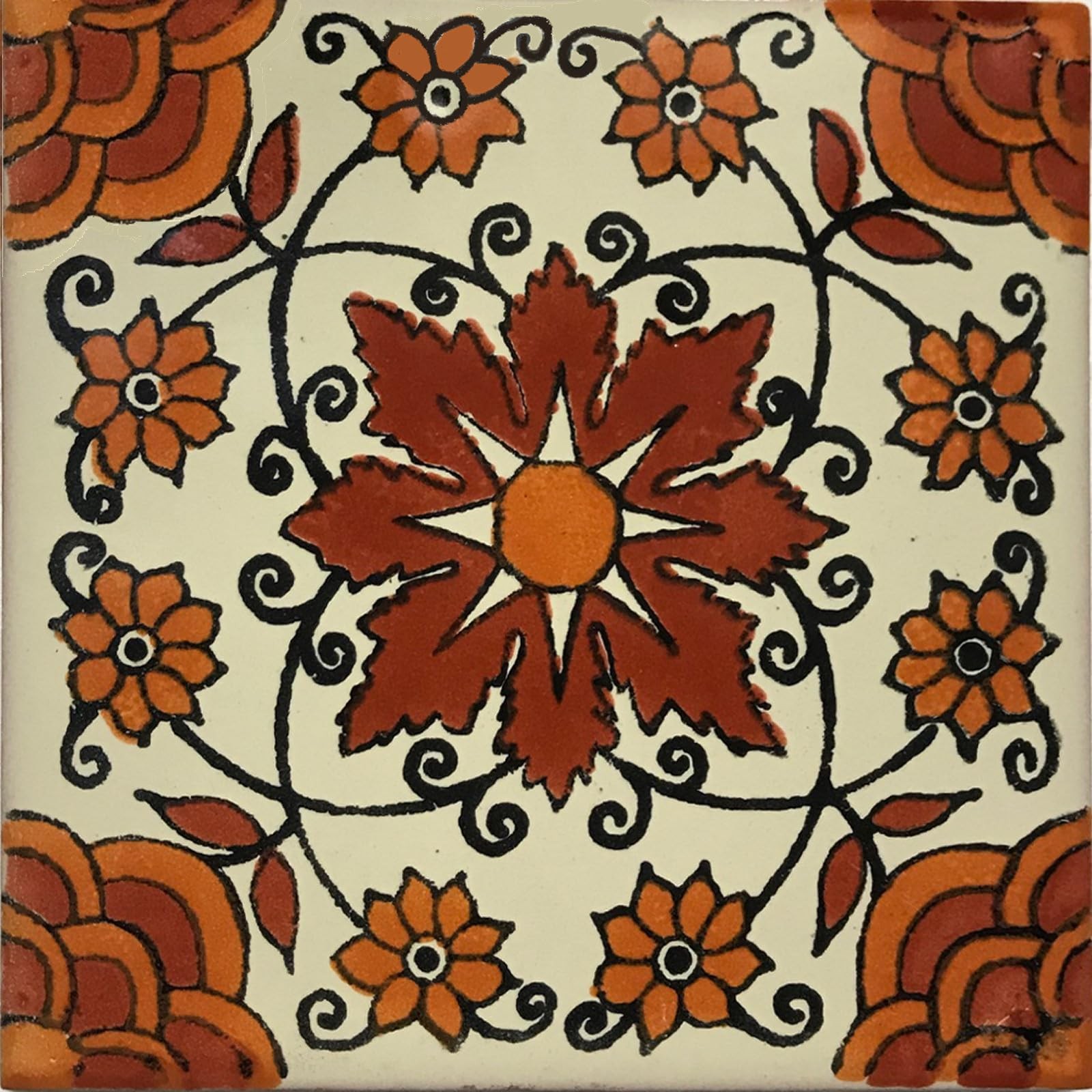 Fine Crafts Imports 2x2 36 pcs Mori Talavera Mexican Tile Fine Crafts Imports 2x2 36 pcs Mori Talavera Mexican Tile