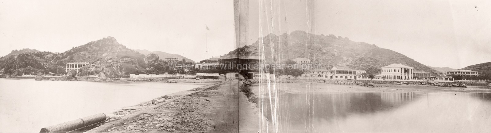 Swatow China Kakchio Coastline Harbor Panorama Colonial Vtg. Photo 19thC.