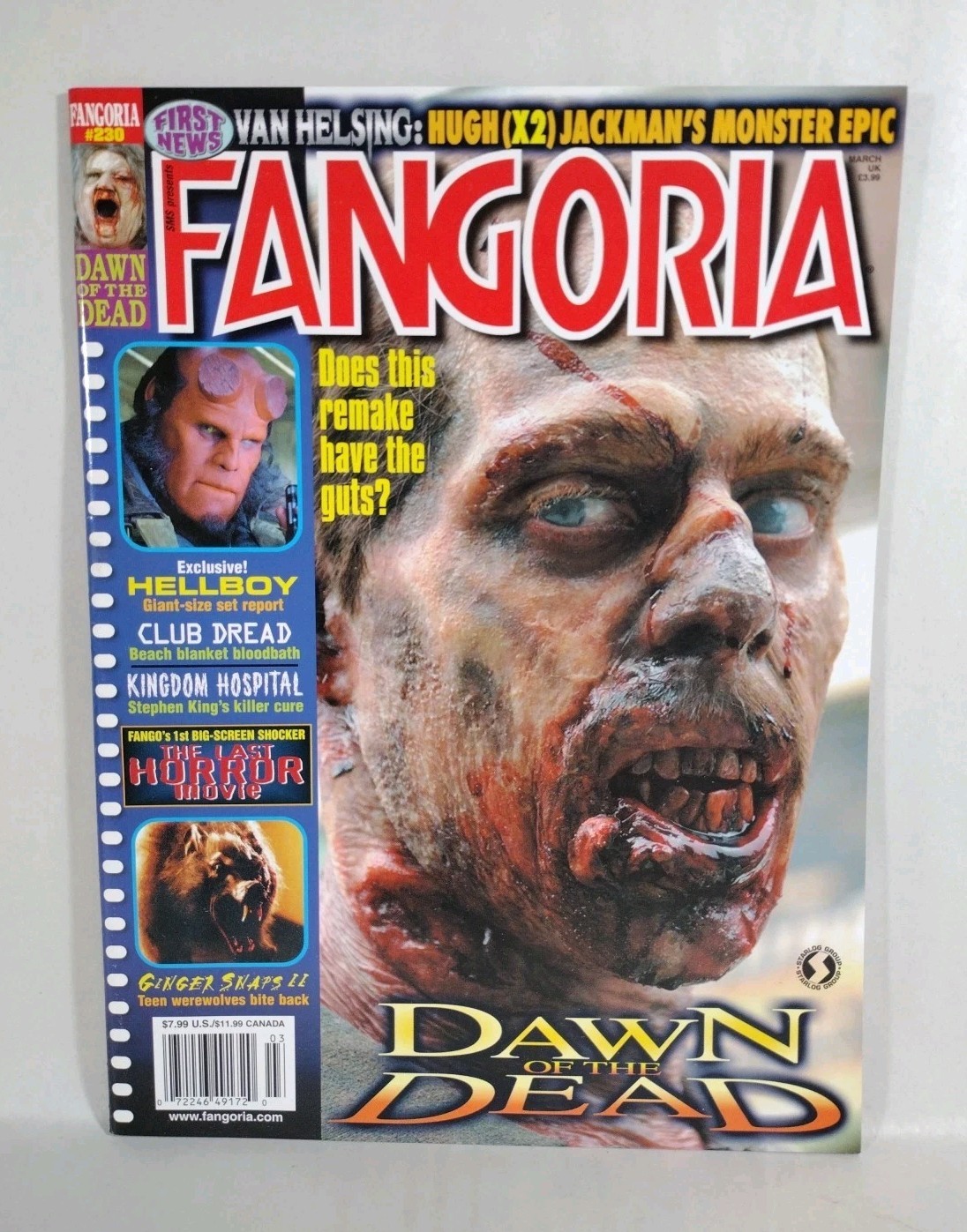 FANGORIA Magazine #230 (2003) Dawn Of The Dead Hellboy Ginger Snaps 2 Helsing NM