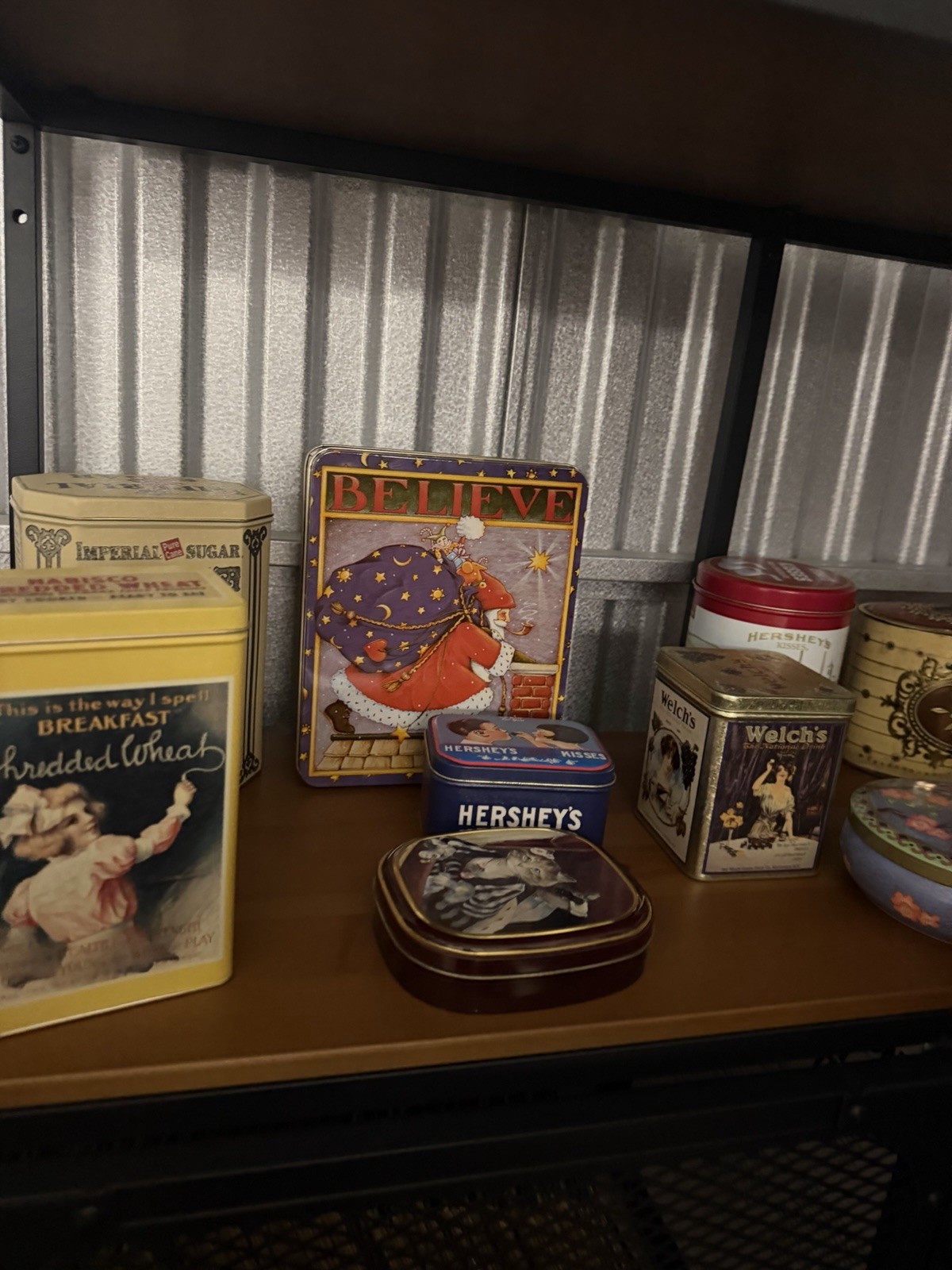 Lot of 19 Vintage Collectible Metal Tins Hershey's Welch's Christmas Advertising