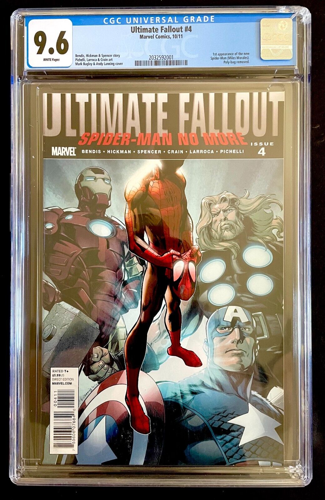 Ultimate Fallout #4 - CGC 9.6 1st appearance Miles Morales as Spider-Man