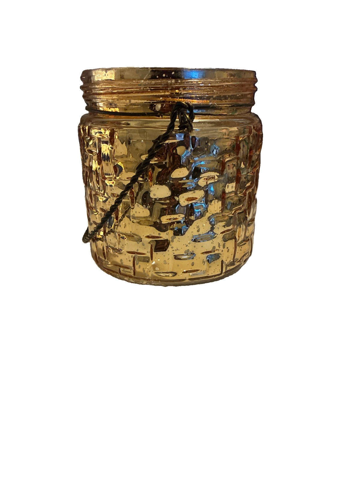 gold mercury glass candle holder