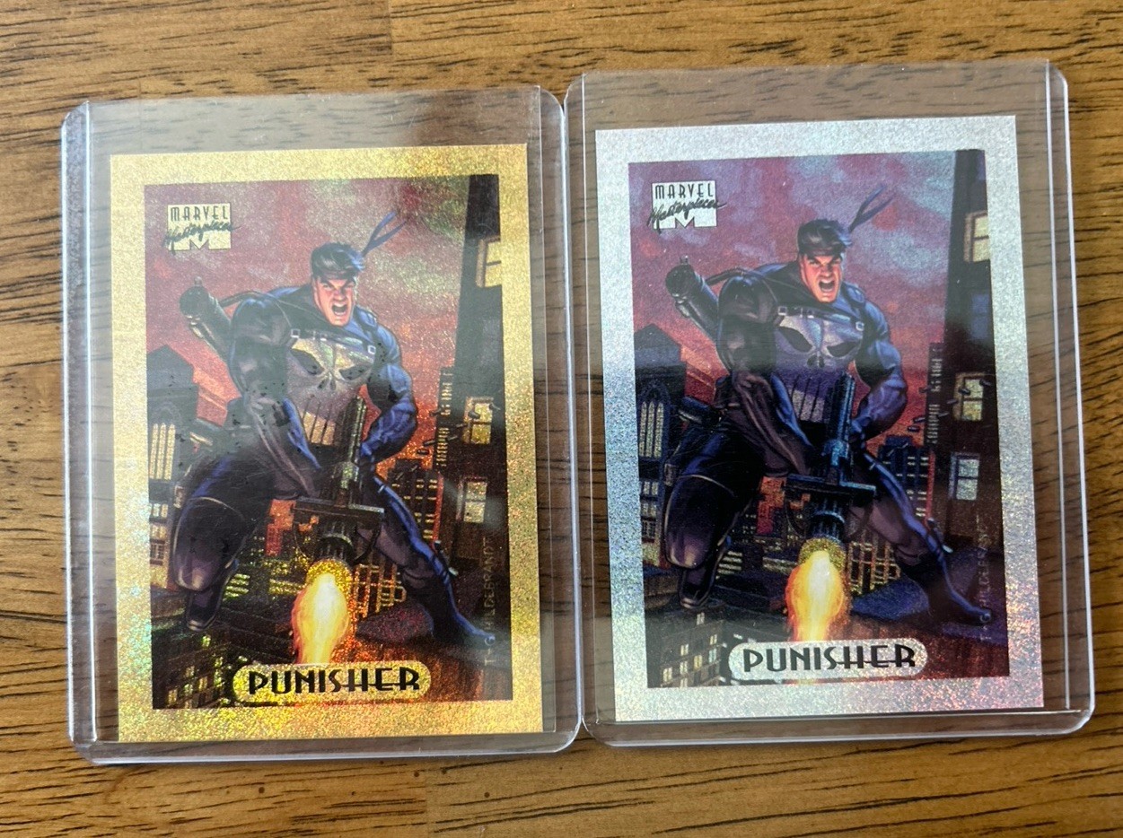 1994 Marvel Masterpieces Punisher Gold Holofoil Parallel 6/10 LOT GOLD & Silver