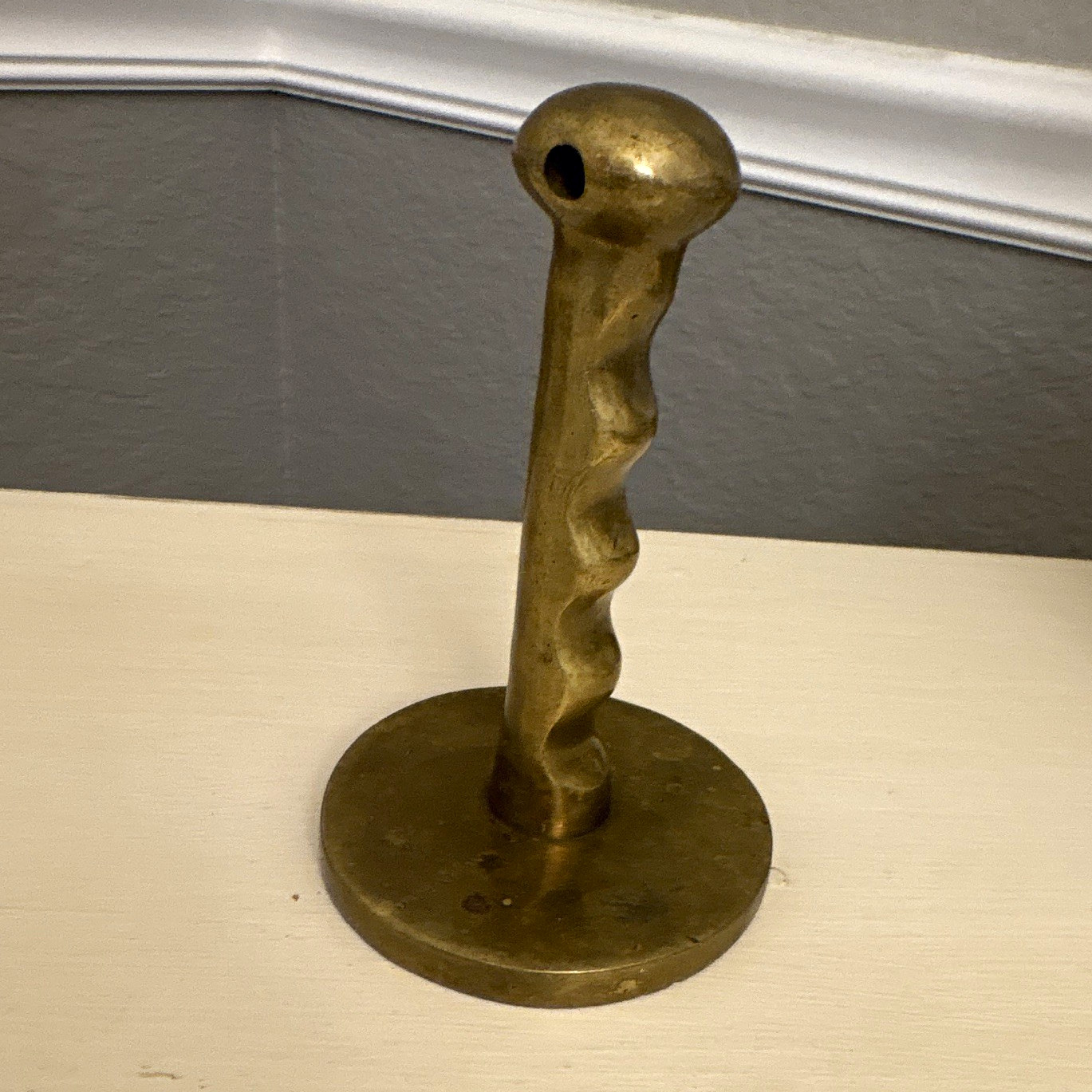 Vintage French Brass Meat Pounder 1950s Butcher Tenderizer Made in France