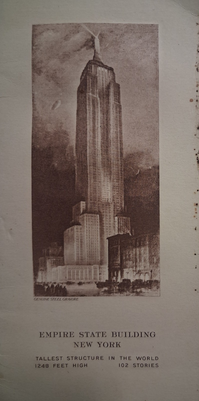 1930s-40s Empire State Building MENU Observatory DECO