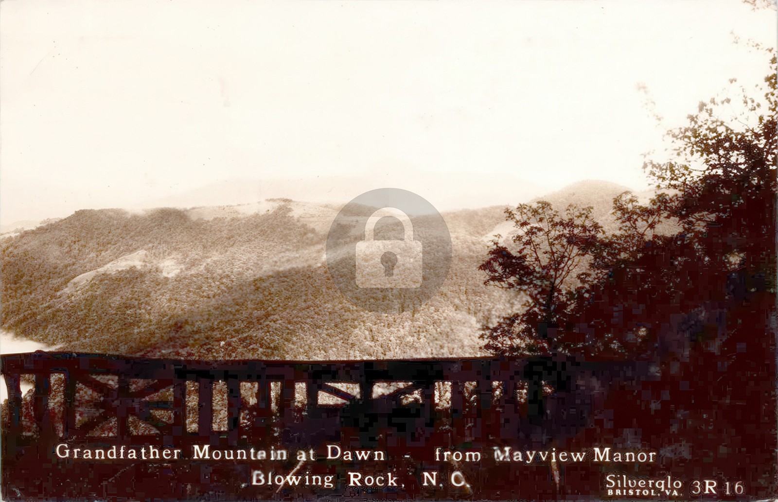 Grandfather Mt. Dawn Blowing Rock NC Mayview Manor 1936 RPPC Postcard COPY Grandfather Mt. Dawn Blowing Rock NC Mayview Manor 1936 RPPC Postcard COPY